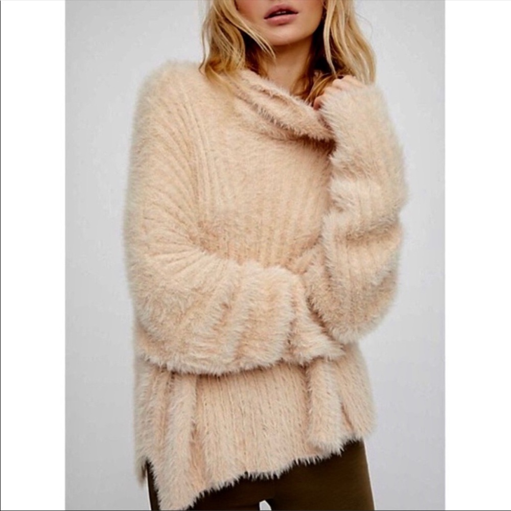 Free People Oversized Fuzzy Turtleneck Sweater
